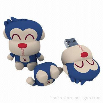 Animal USB Flash Drive with Twist Cap, Multiple Partition, Plug-and-play Function and LED Indicator